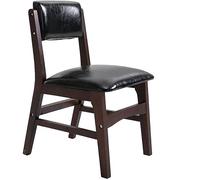 Générique Chaises de Cuisine et de Salle à Manger, Chaise en Bois Massif avec Dossier en Peau cirée à l'huile, for Loisirs, Restaurant Occidental, hôtel, Chambre à Coucher, Balcon(Dark Brown,B)