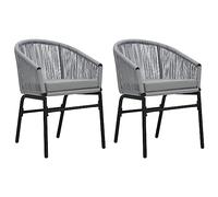 Générique Chaises de Jardin Lot de 2 Anthracite Rotin PE,Mobilier de Jardin,Sièges de Jardin,Chaises de jardin-48137