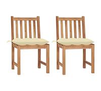 Générique Chaises de Jardin Lot de 2 avec Coussins Bois de Teck Massif,Mobilier de Jardin,Sièges de Jardin,Chaises de jardin-3062933