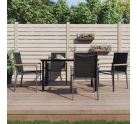 Générique Chaises de Jardin Lot de 4 Noir 55x61,5x90cm textilène et Acier,Meubles,Mobilier de Jardin,Sièges de Jardin,Chaises de Jardin,Noir,24.9KG,3187085