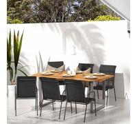 Générique Chaises de Jardin Lot de 6 Acier et textilène Noir,Meubles, Mobilier de Jardin, Sièges de Jardin, Chaises de Jardin, Noir (Poids 24.7KG)