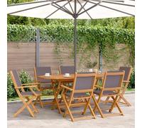 Générique Chaises de Jardin Pliantes Lot de 6 Tissu et Bois Massif,Mobilier de Jardin,Sièges de Jardin,Chaises de jardin-3214578