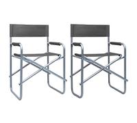 Générique Chaises de metteur en scène Lot de 2 Acier Gris,Mobilier de Jardin,Sièges de Jardin,Chaises de jardin-47920