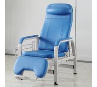 Générique Chaises de Réception Entièrement Inclinables Salle d'attente, Chaise de Perfusion Médicale avec Support de Poteau IV, Banc de Lobby Siège Rembourré Doux (Blue)