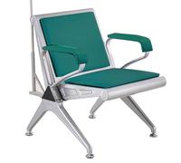 Générique Chaises de Réception Médicale 2 Places Salle d'attente, Chaise d'infusion en Acier avec Support de Poteau IV,Chaise de Phlébotomie Siège Rembourré Doux Banc de Lobby (Green)