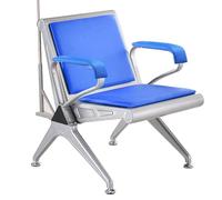 Générique Chaises de Réception Médicale 2 Places Salle d'attente, Chaise d'infusion en Acier avec Support de Poteau IV,Chaise de Phlébotomie Siège Rembourré Doux Banc de Lobby (Blue)