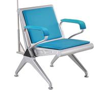 Générique Chaises de Réception Médicale 2 Places Salle d'attente, Chaise d'infusion en Acier avec Support de Poteau IV,Chaise de Phlébotomie Siège Rembourré Doux Banc de Lobby (Light Blue)