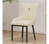 Générique Chaises de Salle à Manger en Cuir, sans accoudoirs, Pieds en métal, Style Moderne, avec Oreilles, Lot de 2(White)