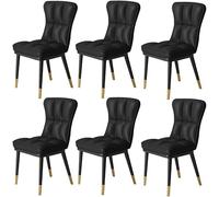 Générique Chaises de Salle à Manger en polyuréthane, Lot de 6, Dossier Haut, Coussins rembourrés pour Salle à Manger ou Bureau
