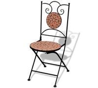 Générique Chaises Pliables de Bistro 2 pcs Céramique Terre Cuite,Meubles,Mobilier de Jardin,Sièges de Jardin,Chaises de Jardin,Brun,21kg,41529