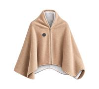 Générique Châle chauffant pour femme, couverture chauffante portable USB cape Poncho chauffant sans fil portable doux avec fermeture éclair, 3 niveaux de chauffage, chauffage rapide pour la maison
