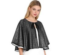 Générique Châle court, cape, couleur, double épaisseur, extérieur fin, sequins, petit manteau