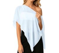 Générique Châle Étole en Mousseline de Soie Léger Cape Poncho Ample De Mariage D’été Soirée Femme Mariée Demoiselle d'honneur