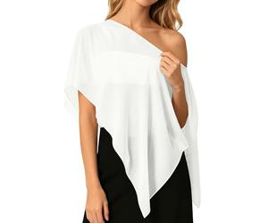 Générique Châle Étole en Mousseline de Soie Léger Cape Poncho Ample De Mariage D’été Soirée Femme Mariée Demoiselle d'honneur