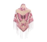 Générique Châle Femme Hiver, Écharpe Femme Élégante en Triangle avec Dentelle Ajourée et Délicate pour Une Tenue et Raffinée