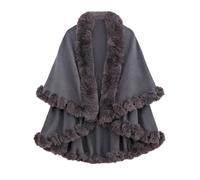 Générique Chale Femme Poncho Plaid Manteau Echarpe Élégant Chaud Cape Gilet De Voyage Bébé Laine Écharpe Léopard Etole Hiver Fausse Fourrure Homme Multicolore En Soie