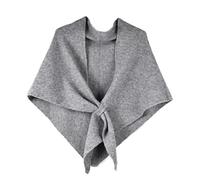 Générique Châle Pashmina for Femmes, Châles Tricotés en Laine Et Cachemire Haut D'épaule Pull Cape Écharpe Triangulaire(Lightgray)