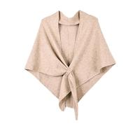 Générique Châle Pashmina for Femmes, Châles Tricotés en Laine Et Cachemire Haut D'épaule Pull Cape Écharpe Triangulaire(Lightkhaki)