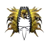 Générique Châle Plumes Femme Accessoire Carnaval Cape Plumes Gothique Plume Haussement D'épaules Châle Rouge Gothique Plume Cape Poncho Costume de Ccarnaval pour Party Photo Prop Taille Unique