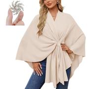 Générique Châle suffisant pour Femmes, Manteau châle Doux de Couleur Unie pour l'automne et l'hiver, châle élégant, Poncho à Devant Ouvert, pour Un Usage Quotidien, Confortable et Chaud (G#)