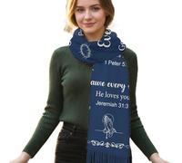 Générique Châles de Prière pour Femmes | Écharpe avec Versets Bibliques 70x180 cm | Écharpe Châle - Douce avec Textes Sacrés pour Prière Maternelle, Culte d'Église, Étude Biblique et Cérémonies