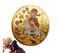 Générique Challenge Coin,Chinese Year of The Horse Souvenir Coin | Travel-Friendly Luck Charm for Teens Boys Husband Daughter Girls Family Wife Youth Son Friends Women