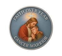 Générique Challenge Coin, Faith Over Fear Medallion, 1.18in Commemorative Collectible Token, Detailed Spiritual Design, Portable Metal Finish for Home Display, Men, Women, Faith Supporters