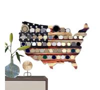 Générique Challenge Coin Shelf - Présentoir Mural en Bois à Plusieurs Niveaux | Étagère décorative patriotique, idéale pour la collection de pièces de monnaie, le salon, la chambre, le bureau, l'étude