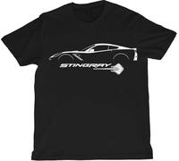Générique Challenger T-Shirt Silhouette Muscle Car Rétro Phares Allumés Style Voiture Vintage Passion Automobile