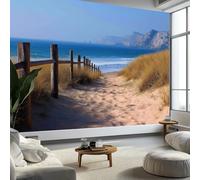 Générique Chambre Papier Peint Panoramique Chemin Plage Paysage Poster, Geant Papier Peint Intissé Mural Multicolore pour Salon Canapé TV Fond Décoration Murale 350 x 256 CM