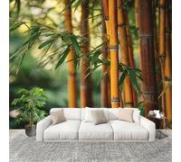 Générique Chambre salon Papier Peint Photo 200x140 cm Image D'Un éLéMent De ForêT De Bambous Personnalisé 3D HD Panoramique Papier Peint Vert Résistant Aux UV Inodore Lmperméable Fresque Murale