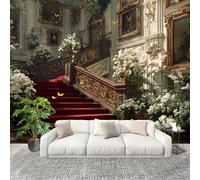 Générique Chambre salon Papier Peint Photo 400x280 cm Architecture Luxueuse Des Palais Personnalisé 3D HD Panoramique Papier Peint Blanc GrisâTre Résistant Aux UV Inodore Lmperméable Fresque Murale