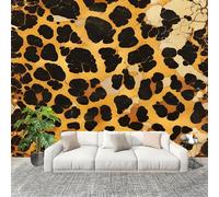 Générique Chambre salon Papier Peint Photo 400x280 cm Thème à motifs de léopard 3D Personnalisé 3D HD Panoramique Papier Peint Jaune Résistant Aux UV Inodore Lmperméable Fresque Murale