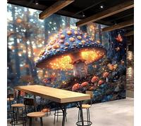 Générique Champignon Papier Peint 300 x 210 CM, 3D Jungle Des Contes De Fées Photo Geant Mural, Salon Non Tissé Papiers Peints, Mat Papier Peint Photo, Chambre étanche à l'eau Mural Poster