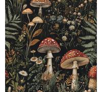 Générique Champignons Fleurs Papier Peint Épaissir Mat Auto Adhésif 44x600 cm Forêt Peinte Meubles Autocollants Amovible Comptoir Contact Papier Stickers Muraux pour Bains Salon Chambre