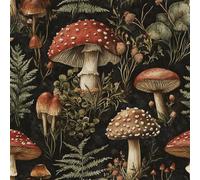 Générique Champignons Fleurs Papier Peint Épaissir Mat Auto Adhésif 44x600 cm Forêt Peinte Meubles Autocollants Amovible Comptoir Contact Papier Stickers Muraux pour Bains Salon Chambre