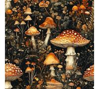 Générique Champignons Peints Papier Peint Épaissir Mat Auto Adhésif 44x200 cm Forêt Vintage Meubles Autocollants Amovible Comptoir Contact Papier Stickers Muraux pour Bains Salon Chambre
