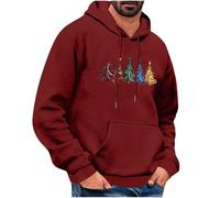 Générique Chandail à Capuchon Noël Homme Moche Print Fashion Chaud Sweat Hood Noël Homme Manches Longues légers Slim Coupe Décontracté Automne Hiver Pullover Hommes Festif Cordon de Serrage