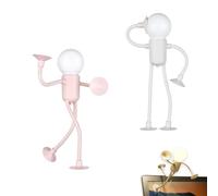 Générique Changeable Shape Funny Sportsman Night Light, Suction Cup Bendable Desk Table Lamp, Home Ornaments for Bedroom, Bathroom, Corridor, Kitchen (A1+A2)