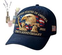 Générique Chapeau 4 Juillet - Casquette Baseball Patriotique Royal 250e Anniversaire - Couvre Chef Commémoratif pour Célébrations Sport Randonnée Pêche Parade Extérieur