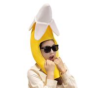 Générique Chapeau Banane Adulte, Déguisement Fruit Banane en Peluche Chapeau Tropical, Coiffe Tropicale Jaune pour Cosplay - Accessoires Photo pour Ados et Adultes - Bonnet Déguisement pour Fêtes et