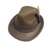 Générique Chapeau bavarois Oktoberfest allemand, Fedora Oktoberfest pour hommes, chapeau de jazz allemand avec bière bavaroise vintage douce pour hommes adultes Halloween déguisement cosplay