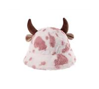 Générique Chapeau Bob Fourré Motif Vache pour Femmes, Accessoire de Mode Automne-Hiver - Chaud, Doux et Original, Parfait pour Les Sorties Entre Amies et Les Fêtes Thématiques Déguisement Carnaval