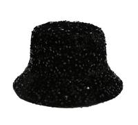 Générique Chapeau bob réversible à Paillettes for Femme - Chapeau de Soleil Polyvalent for Une Protection élégante.(Black)