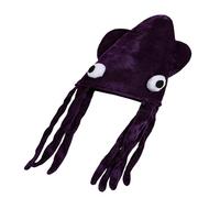 Générique Chapeau Calmar Drôle - Bonnet Calamar Respirable en Peluche pour Déguisement - Accessoire de costume fou,pour Adultes Garçons Filles Soirées Spectacles Halloween Noël Anniversaires