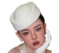Générique Chapeau Cloche en feutre Hepburn pour femmes, couvre-chef à breloques, accessoires de Costume de Cosplay à la mode, chapeau en feutre Hepburn