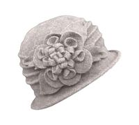 Générique Chapeau Cloche en Laine à Fleurs pour Femme, Chapeau d'hiver des années 1920 pour Un Style élégant#05