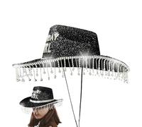 Générique Chapeau Cowboy - Chapeau Fille Anniversaire Enfant | Décorations en Strass Étincelant avec Matériau Respirable pour les Femmes Adultes pour Festival, Voyage, Fête