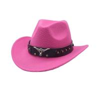 Générique Chapeau Cowboy Femme Chapeaux Cowboy Style Classique Western pour Hommes Chapeaux Fedora à Large Bord en Feutre avec Bandeau Taureau De Soleil Chapeau D'éQuitation