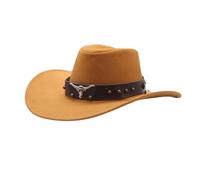 Générique Chapeau Cowboy Homme Chapeau Style Jazz Chapeau Cosplay Couvre Chef Spectacle(Yellow, M)